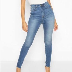 Semi light wash skinny bohoo jeans